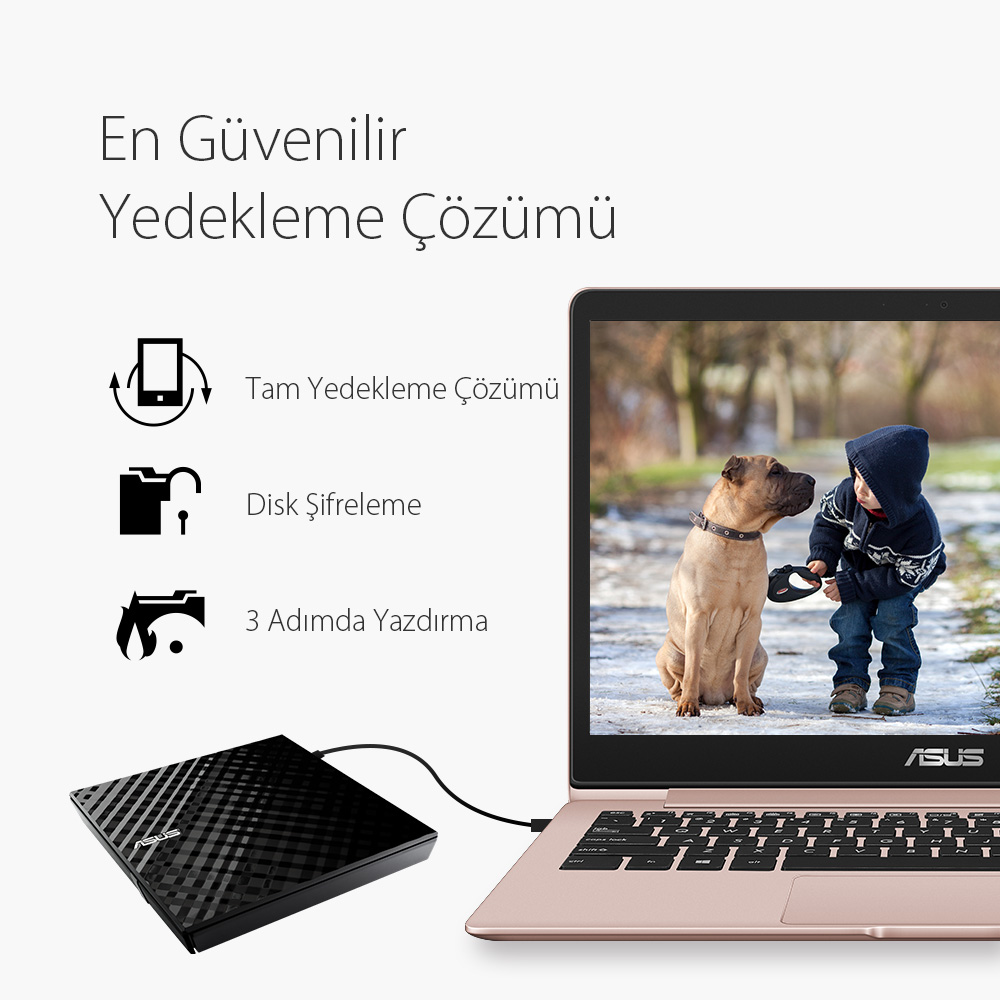 ASUS SDRW-08D2S-U LITE 8X HARİCİ DVD YAZICI M-DİSC DESTEKLİ SİYAH - 7