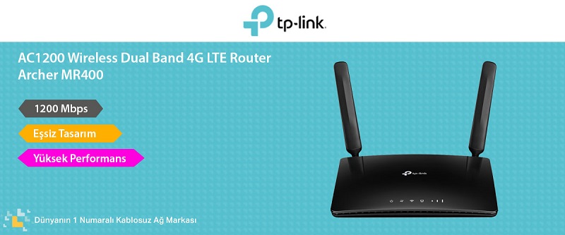 TP-LINK ARCHER MR400 1200 Mbps DUAL BAND 3G/4G LTE ROUTER