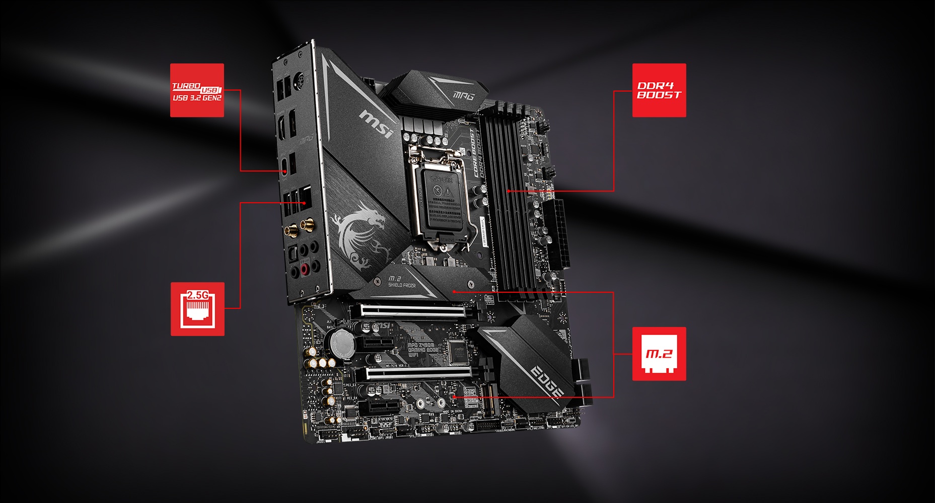 MSI MPG Z490M GAMING EDGE WIFI LIGHTNING overview