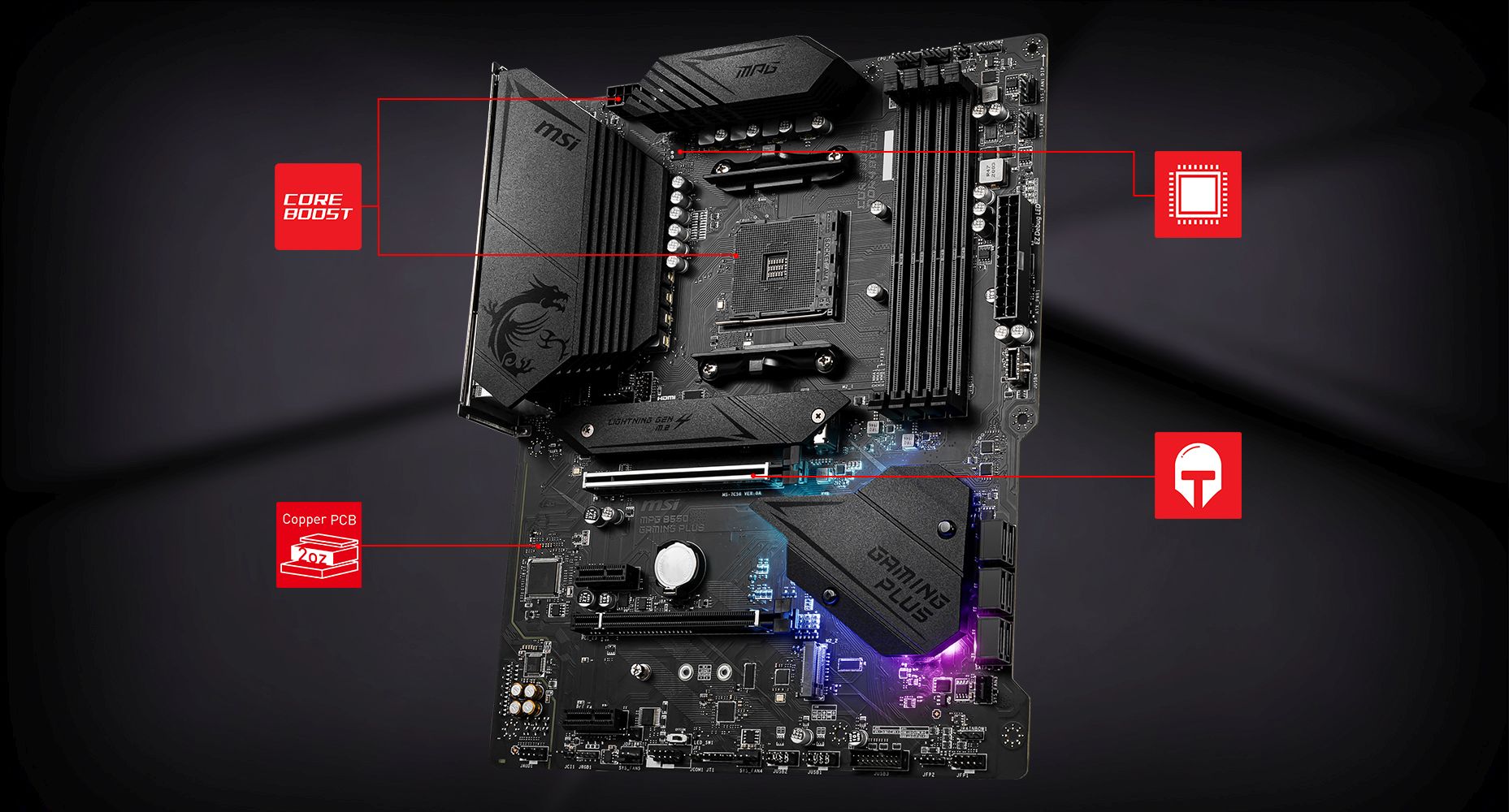 MSI MPG B550 GAMING PLUS CORNERSTONE overview