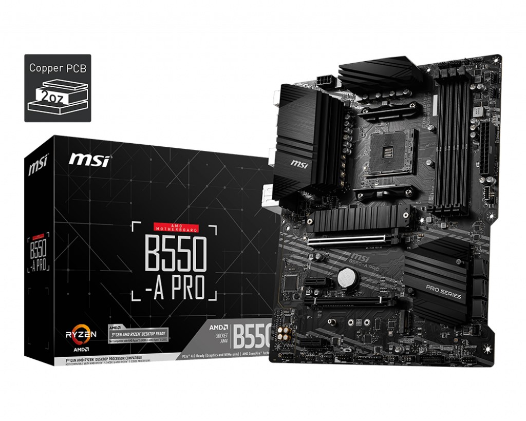 MSI MB B550-A PRO AM4 DDR4 4400(OC) HDMI DP M.2 USB3.2 ATX