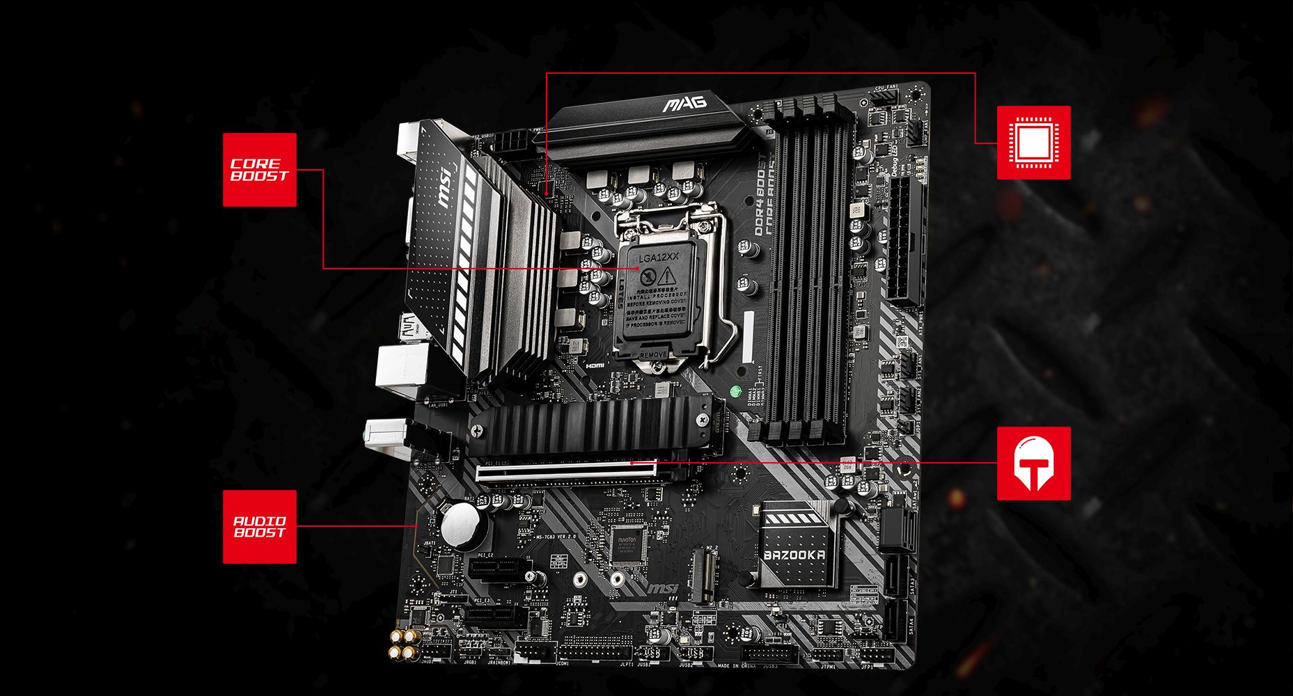 MSI MAG B460M BAZOOKA CORNERSTONE overview