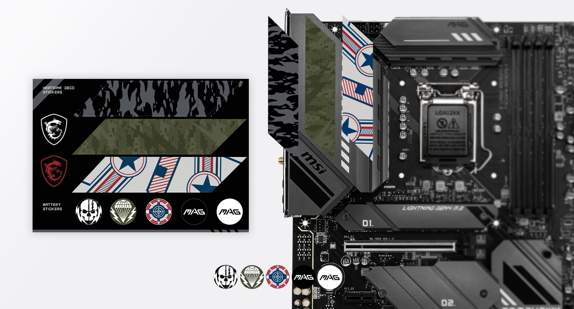 MSI MAG Z590 TOMAHAWK WIFI CUSTOMIZATION STICKERS