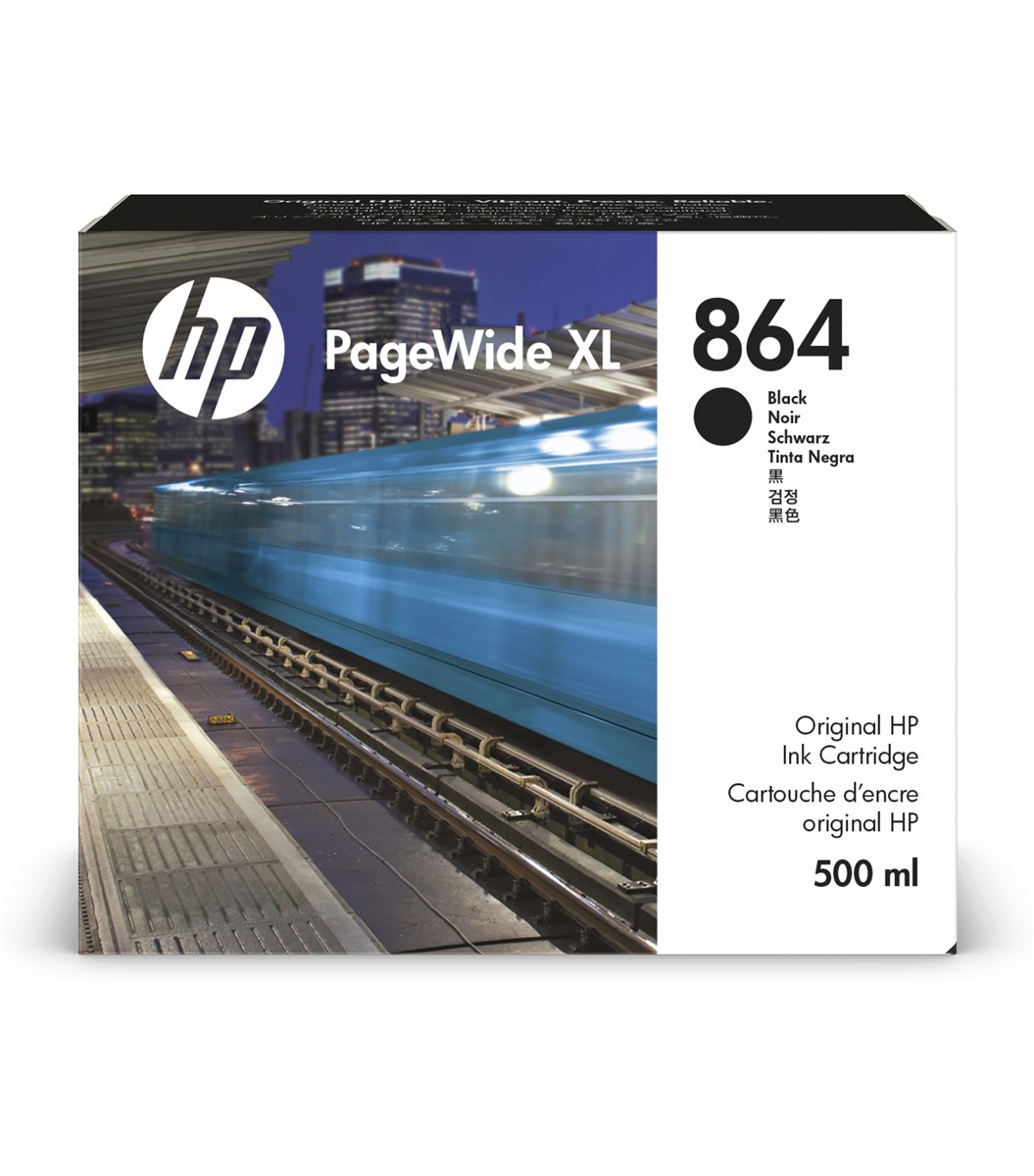HP 3ED86A (864) SİYAH 500ML GENİŞ FORMAT MÜREKKEP KARTUŞ
