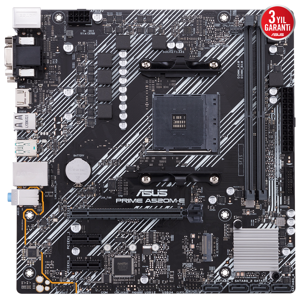 ASUS MB PRIME A520M-E/CSM AMD A520 AM4 DDR4 4400 HDMI DVI VGA M2 USB3.2 MATX ASUS MB 5X PROTECTION III ÜCRETSIZ UZAKTAN YÖNETIM YAZILIMI - 2