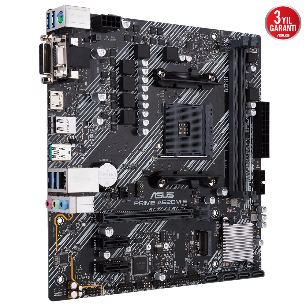 ASUS MB PRIME A520M-E/CSM AMD A520 AM4 DDR4 4400 HDMI DVI VGA M2 USB3.2 MATX ASUS MB 5X PROTECTION III ÜCRETSIZ UZAKTAN YÖNETIM YAZILIMI - 3