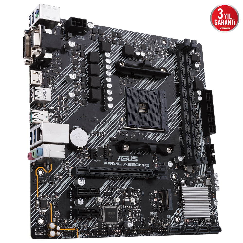 ASUS MB PRIME A520M-E/CSM AMD A520 AM4 DDR4 4400 HDMI DVI VGA M2 USB3.2 MATX ASUS MB 5X PROTECTION III ÜCRETSIZ UZAKTAN YÖNETIM YAZILIMI - 5