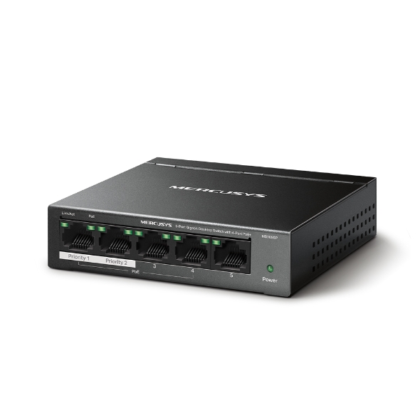 TP-LINK MERCUSYS MS105GP 5 PORT 10/100/1000 MASAÜSTÜ SWITCH (YÖNETİLEMEZ) - 2