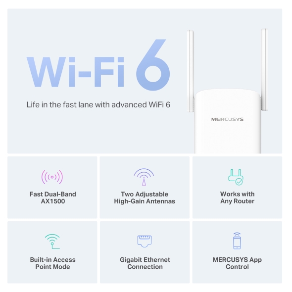 TP-LINK MERCUSYS ME60X AX1500 WIFI RANGE EXTENDER - 3