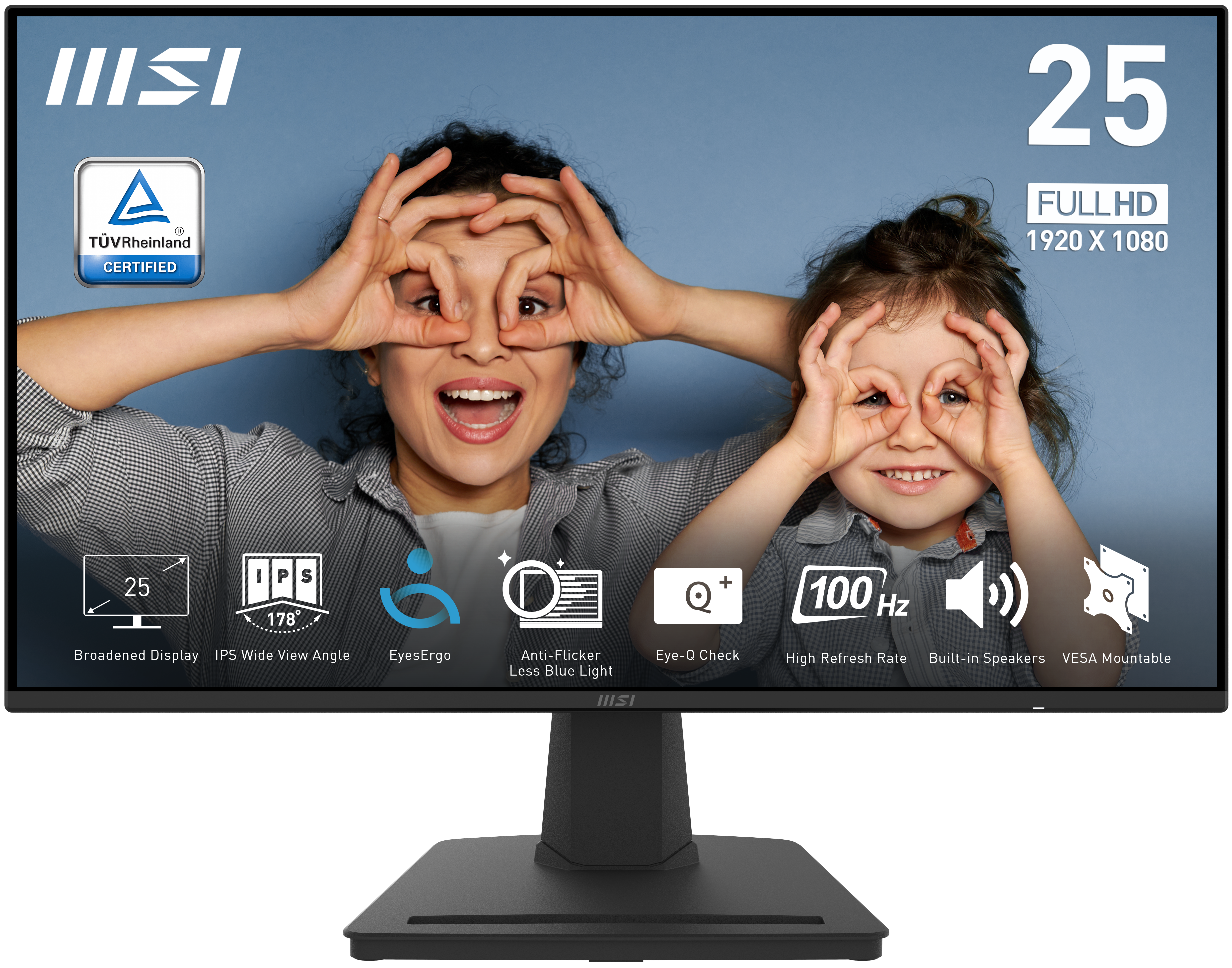 MSI 24.5 PRO MP252 1920x1080 (FHD) 16:9 FLAT IPS 100HZ 1MS ADAPTIVE-SYNC MONITOR