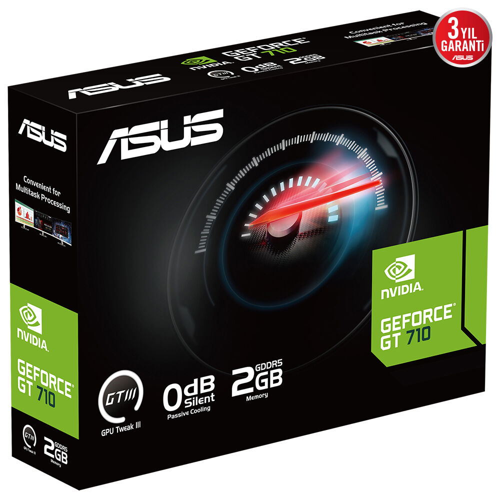 ASUS VGA GT710-SL-2GD5-BRK-EVO-NVIDIA-GEFORCE-GT 710-2GB DDR3-64BIT-954MHZ-DVI-HDMI-LOW PROFILE-EKRAN KARTI - 5
