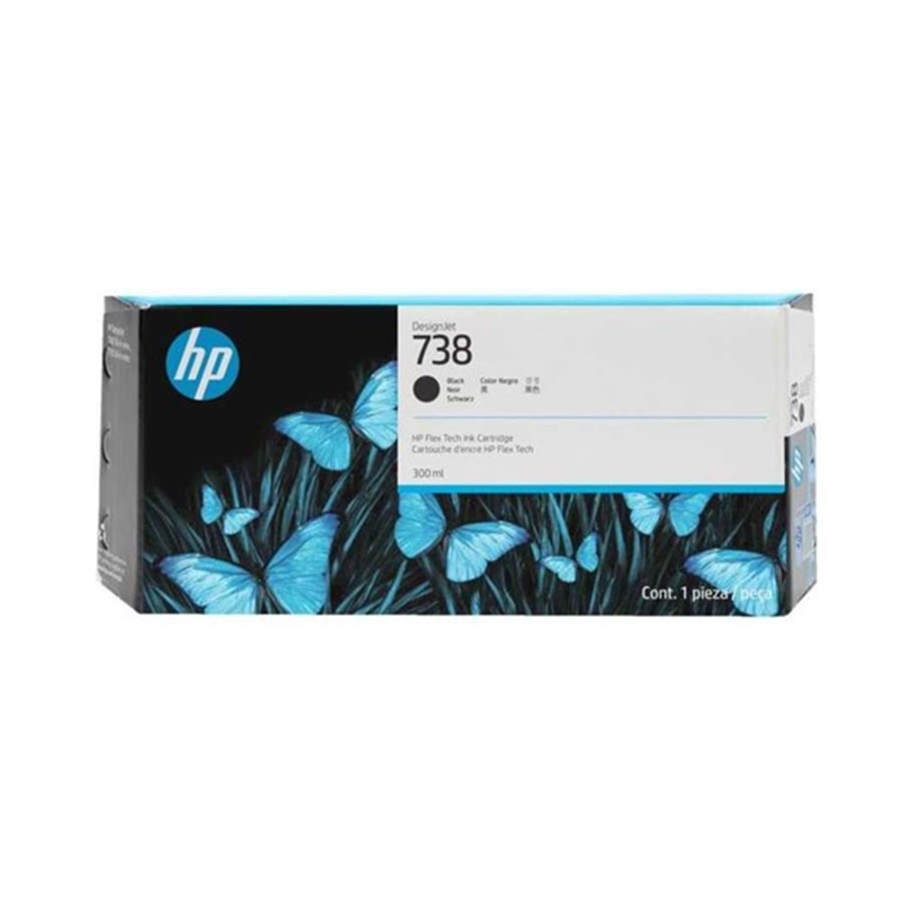 HP 498N8A (738) BLACK DESIGNJET INK 300 ML