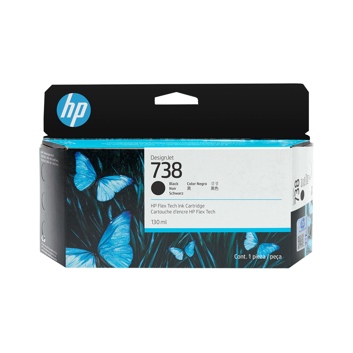 HP 498N4A (738) BLACK DESIGNJET INK 130 ML