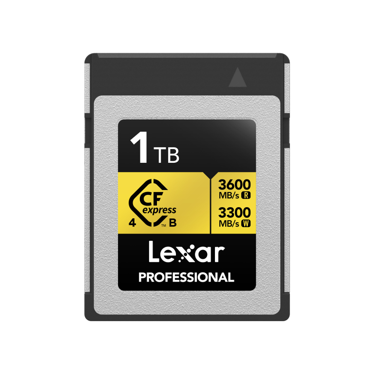 LEXAR 1TB LCXEXP4001T-RNENG CF-EXP PROFESSIONAL GOLD SERIES CFEXPRESS TYPE-B CARD UP TO 3600MB/s read 3300MB/s write