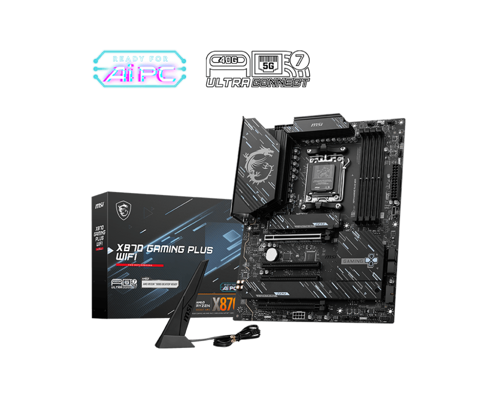 MSI MB X870 GAMING PLUS WIFI AM5 DDR5 8200MHZ(OC) 3X M.2 USB4 HDMI 5G LAN WIFI 7 RGB ATX
