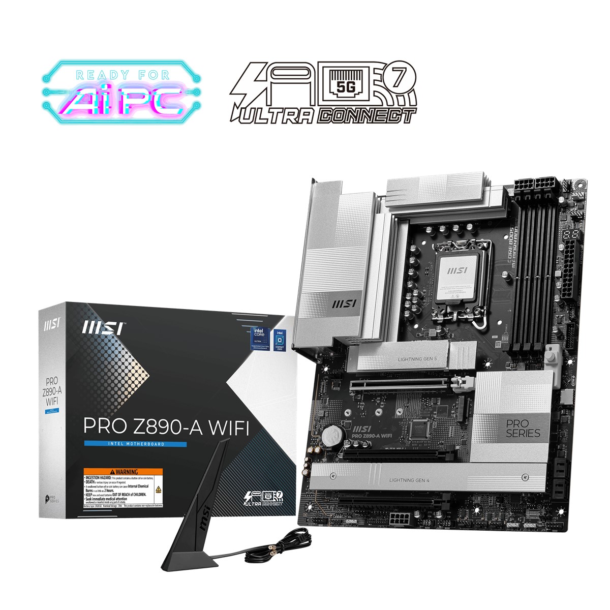 MSI MB PRO Z890-A WIFI SOKET 1851 DDR5 9200MHZ(OC) USB 20GBPS 4XM.2 2XTB4 HDMI 2X DP 5G LAN WIFI 7 ATX