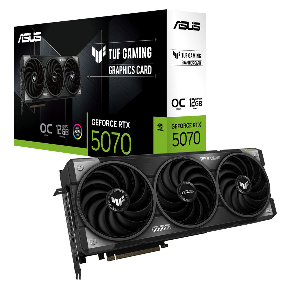 ASUS VGA TUF-RTX5070-O12G-GAMING-NVIDIA-GEFORCE-RTX 5070-12GB GDDR7-192bit--OC-2xHDMI-3xDP-RGB-DLSS4 EKRAN KARTI