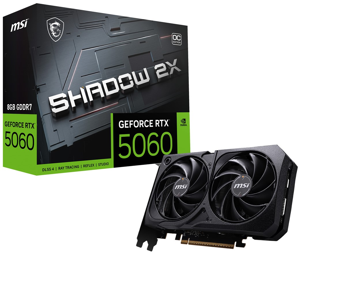 MSI VGA GEFORCE RTX 5060 8G SHADOW 2X OC RTX5060 8GB GDDR7 128B DX12 PCIE 5.0 X16 (3XDP 1XHDMI)