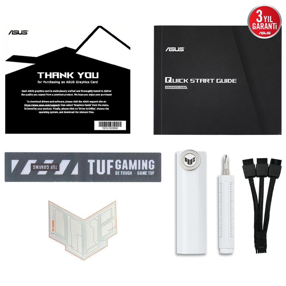 ASUS VGA TUF-RTX5070TI-O16G-WHITE-GAMING-NVIDIA-GEFORCE-RTX 5070 TI-16GB GDDR7-256bit--OC-2xHDMI-3xDP-RGB-DLSS4 EKRAN KARTI - 8