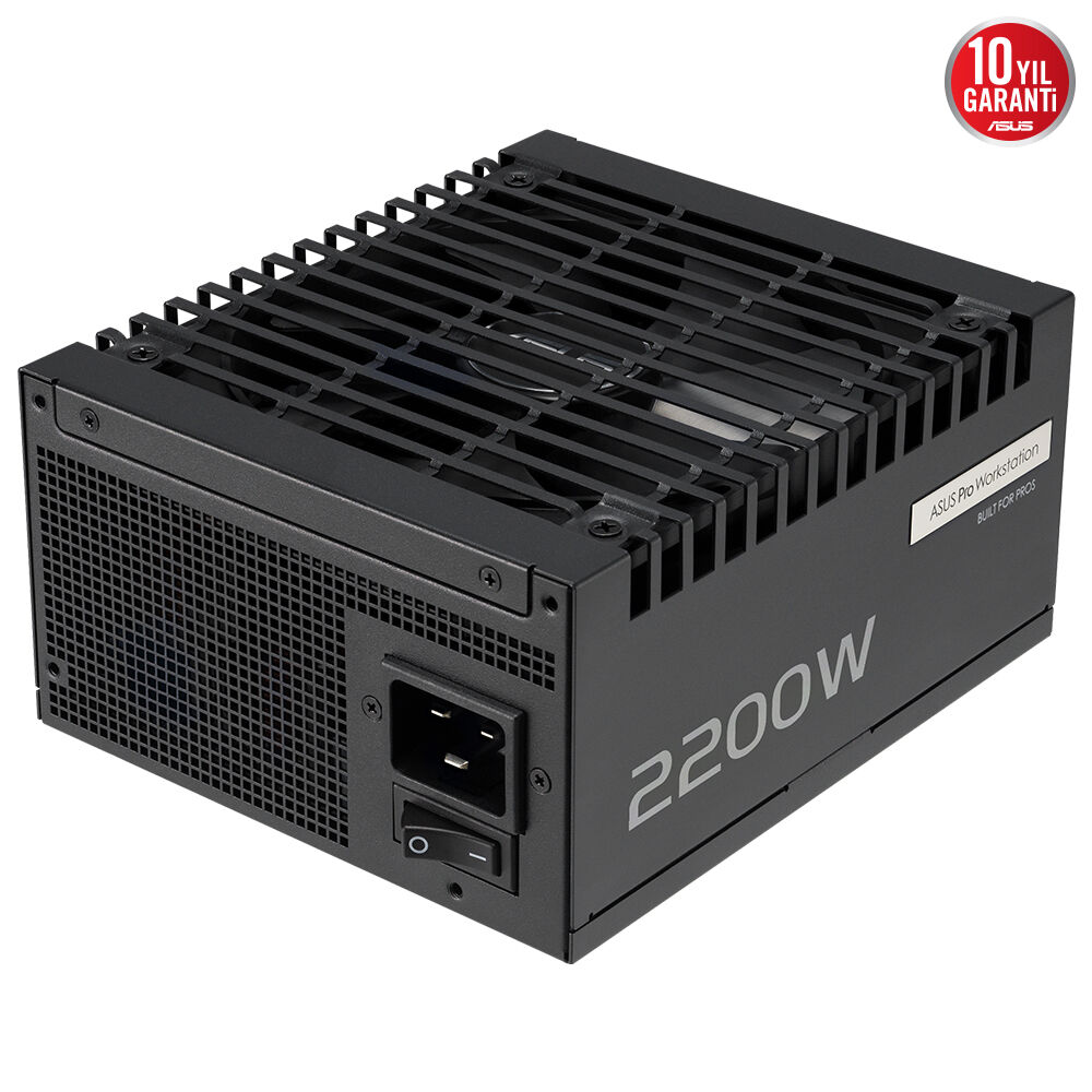 ASUS PRO WS 2200W PLATINUM PSU, GELİŞMİŞ GÜÇ DAĞITIMI VE DÖRT EKRAN KARTI DESTEĞİYLE AĞIR AI GÖREVLERİ İÇİN TASARLANMIŞTIR. - 2