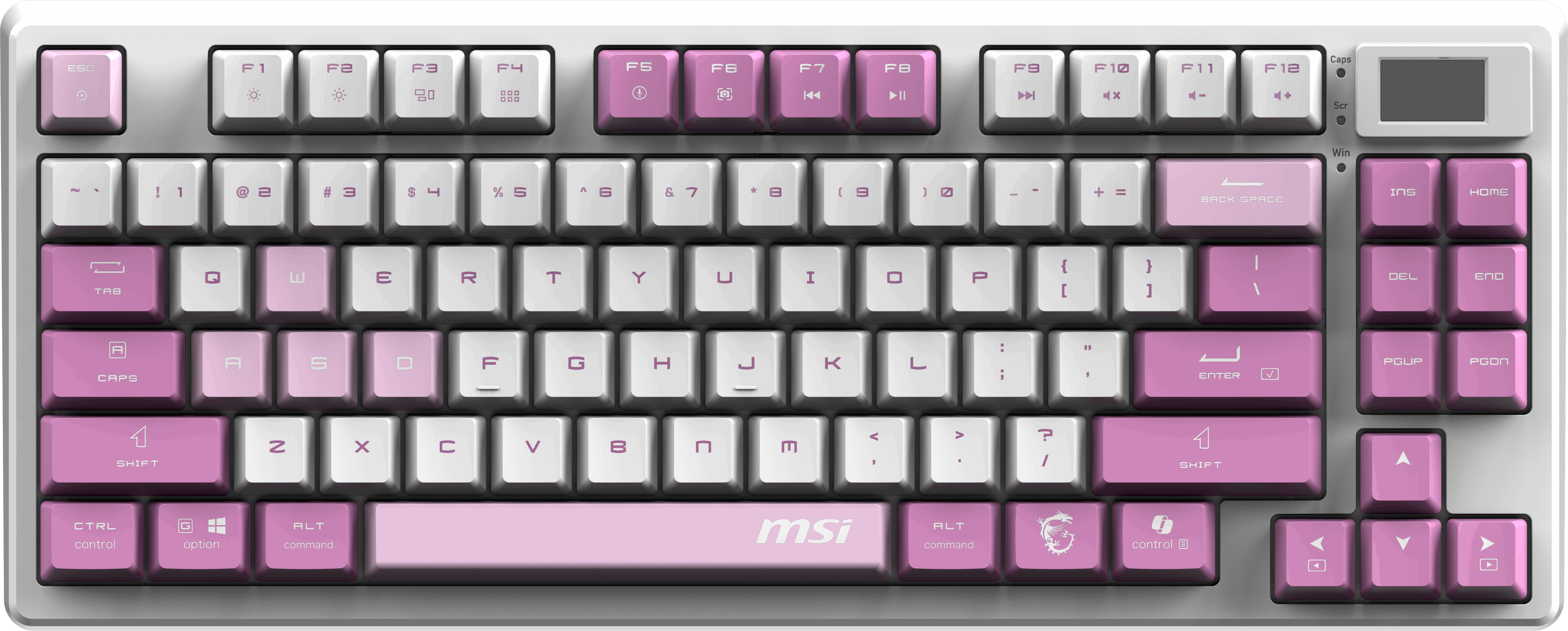 MSI Q TR GG Forge GK600 TKL Violet Switch Mekanik Beyaz/Mor Oyuncu Klavyesi