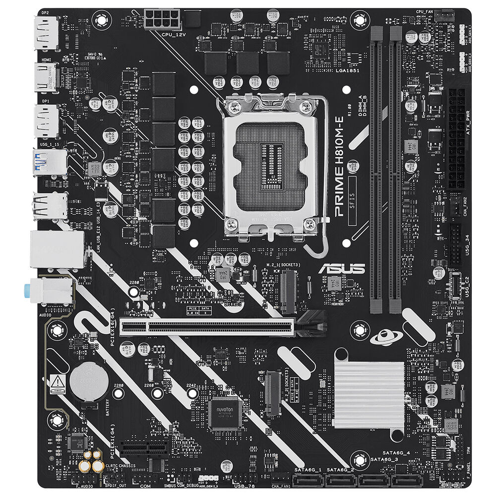 ASUS PRIME H810M-E-CSM INTEL H810 LGA1851 DDR5 6400 2XDP HDMI ÇİFT M2 USB3.2 AURA RGB MATX 6+1+1+1 GÜÇ AŞAMALARI UZAKTAN YÖNETİM YAZILIMI READY FOR ADVANCED AI PC