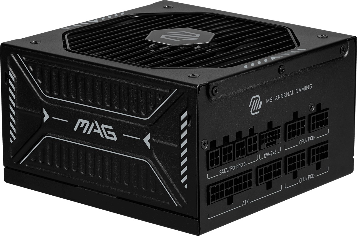 MSI 850W 80+ GOLD MAG A850GLS PCIE5 ATX 3.1 PCIe 5.1 12V-2x6 Tam Modüler Power Supply
