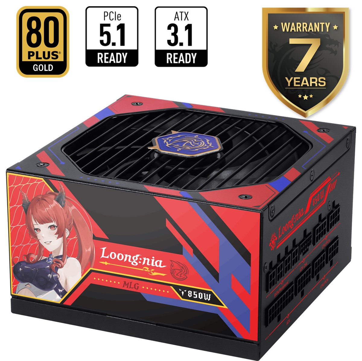 MSI A850GLS MLG EDITION PCIE5 850W 80+ GOLD ATX 3.1 PCIe 5.1 12V-2x6 POWER SUPPLY - 5