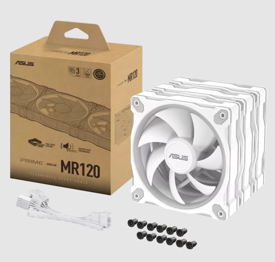 ASUS PRIME MR120 ARGB Beyaz Üçlü Kasa Fanı Seti (3'li set) / 90DA00I3-B09020