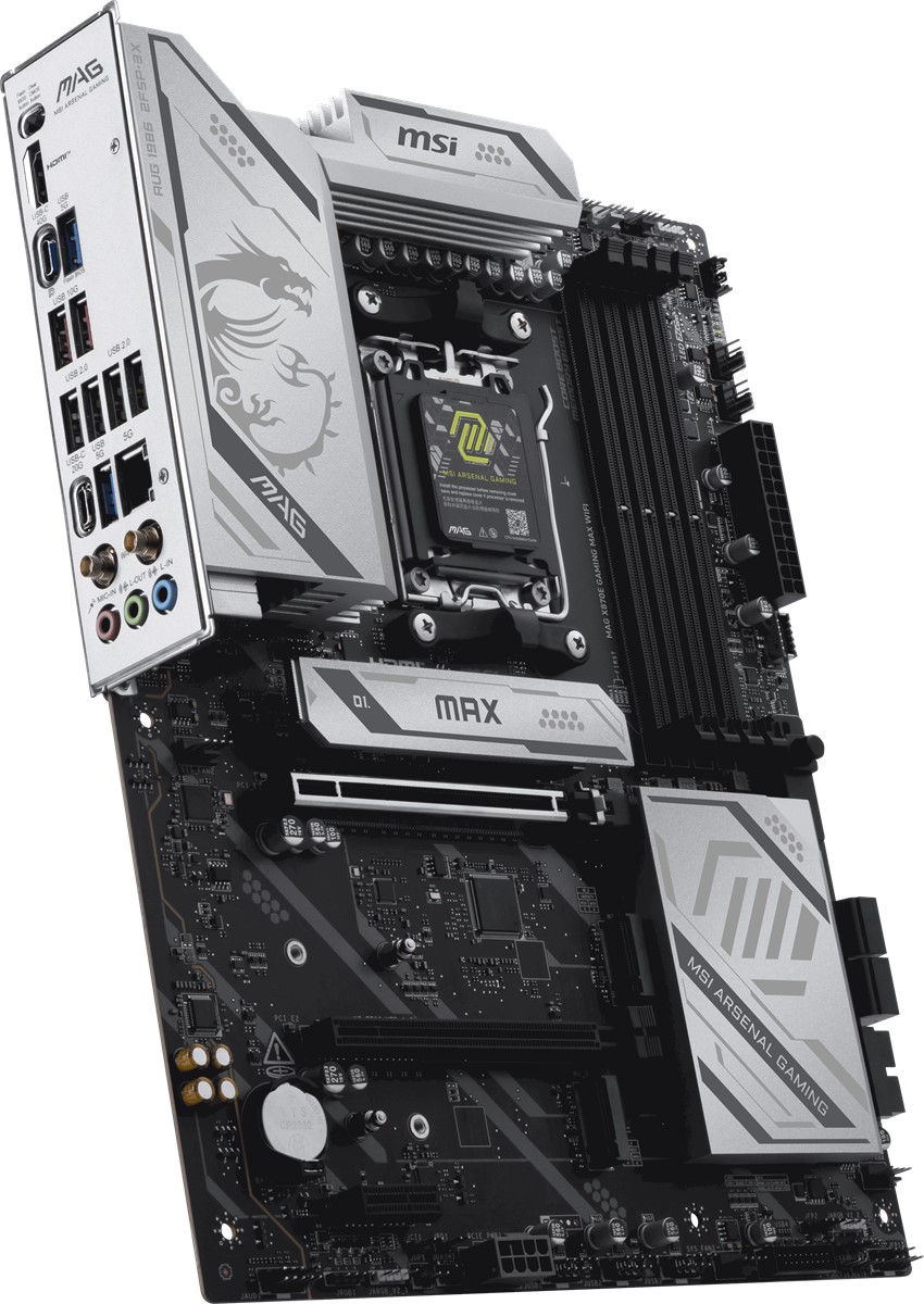 MSI MB MAG X870E GAMING MAX WIFI AM5 DDR5 8200MHZ(OC) 3x M.2 USB 40Gbps HDMI DP 5G LAN WIFI 7 RGB ATX - 4