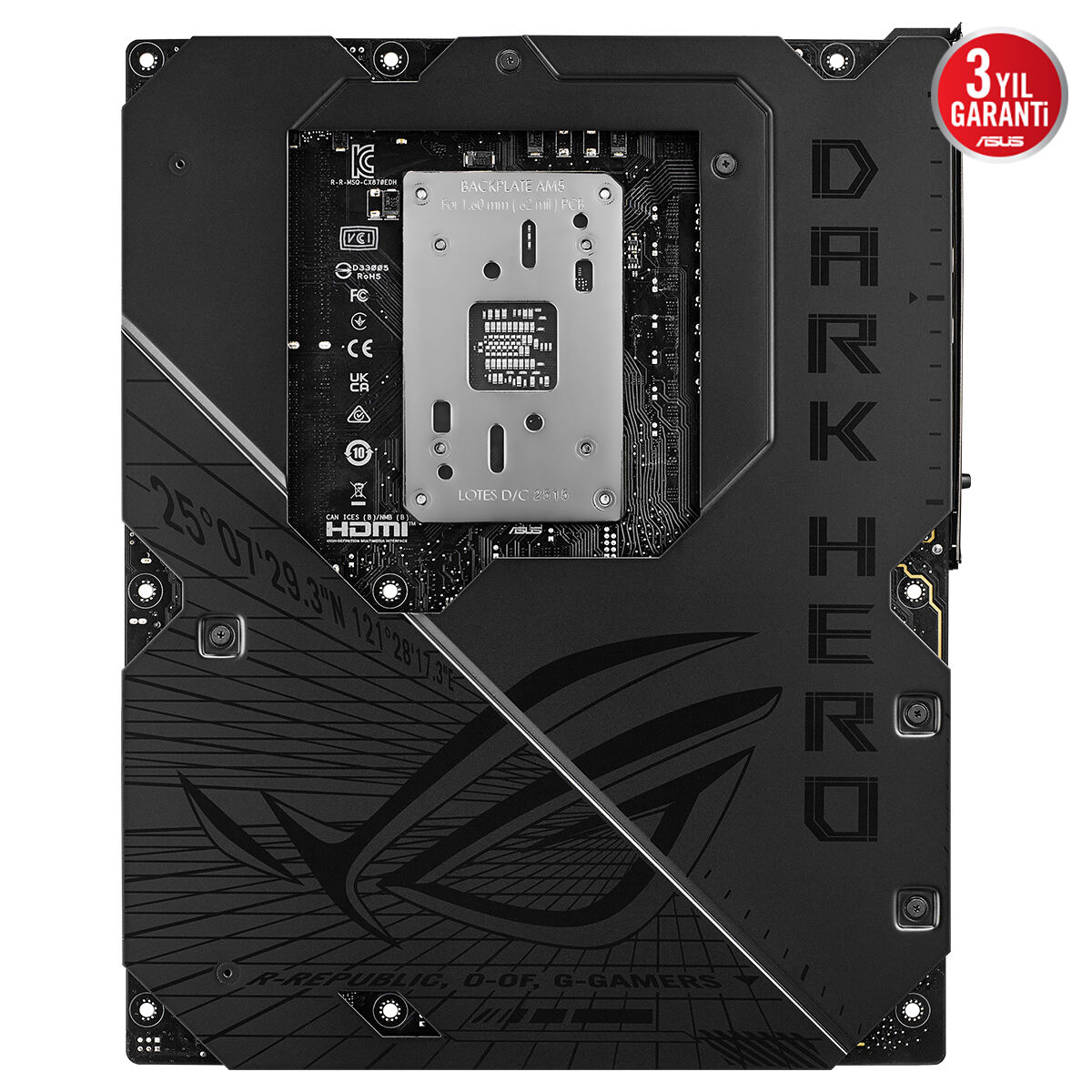 ASUS ROG CROSSHAIR X870E DARK HERO AMD X870E AM5 DDR5 9600 HDMI 2XUSB4 5X M2 USB3.2 WİFİ 7 + BT AURA RGB 10GBİT + 5GBİT LAN ATX 20+2+2 GÜÇ AŞAMALARI ÇİFT USB4 5XM.2 SLOT Wİ-Fİ 7 AI OVERCLOCKİNG - 4