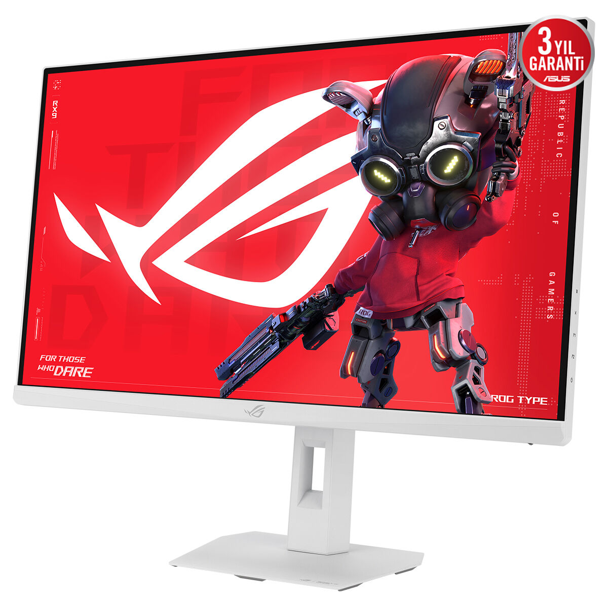 ASUS ROG STRIX XG27ACMES-W 27 GAMING BEYAZ FAST IPS 2K FREESYNC VE G-SYNC UYUMLU 2560x1440 0.3ms 255Hz 350cd DP HDMI USB-C YOK VESA 3YIL ELMB HDR 400 PİVOT USB-C PD15W MONİTÖR