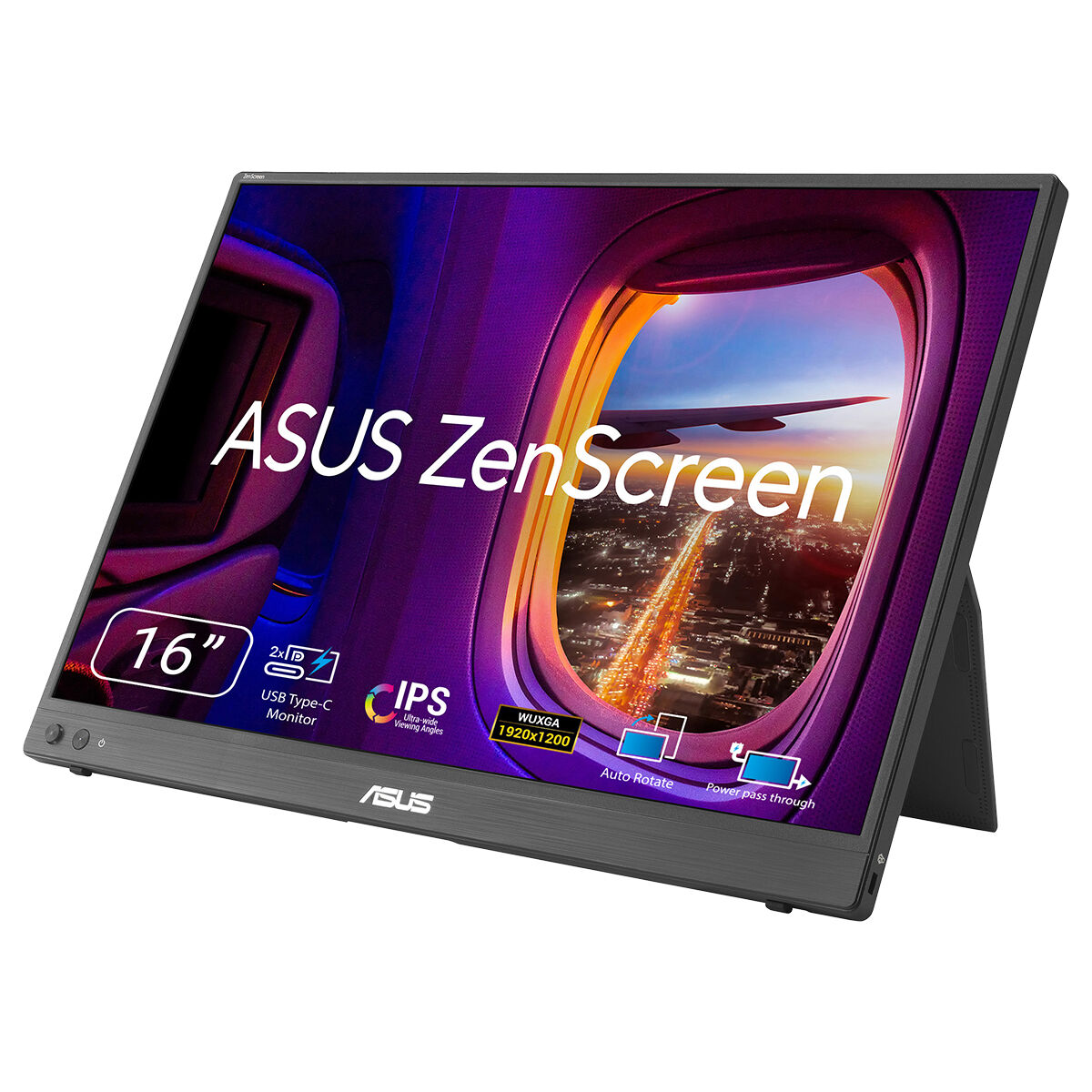 ASUS ZenScreen MB16FC 16 IPS 1920x1200 5ms 75Hz 300cd Mini-HDMI USB-C YOK YOK 3YIL FLICKER-FREE DÜŞÜK MAVİ IŞIK TAŞINABİLİR MONİTÖR