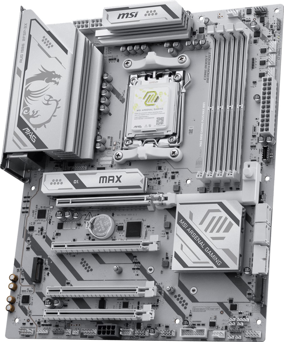 MSI MB MAG B850 GAMING PLUS MAX WIFI AM5 DDR5 8200MHZ(OC) DP 3x M.2 USB 10Gbs 5G LAN WI-FI 7 ATX - 4