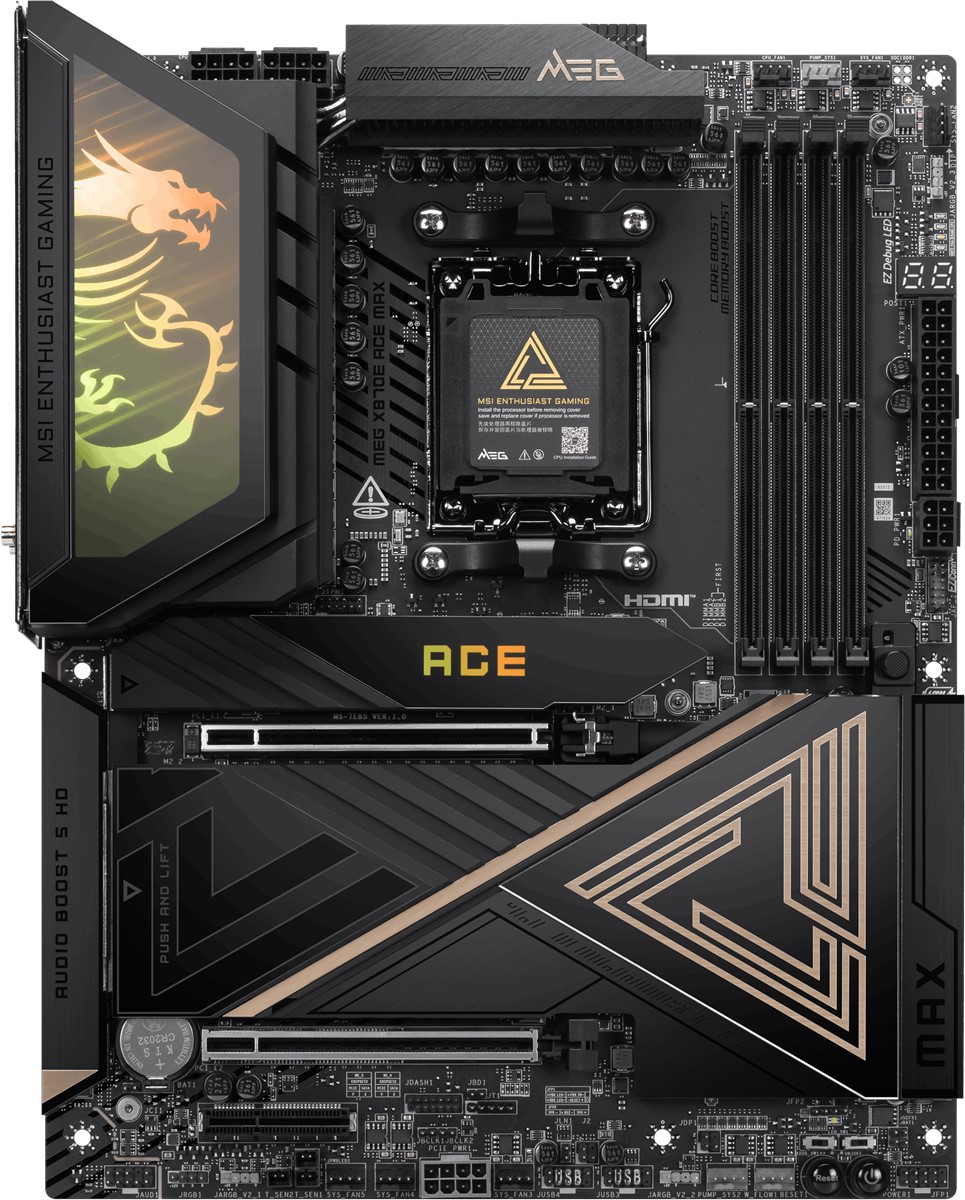 MSI MB MEG X870E ACE MAX AM5 DDR5 8400MHZ(OC)USB 40Gbps 5x M.2 HDMI 2x Type-C DP 10G LAN 5G LAN WIFI 7 RGB ATX - 7