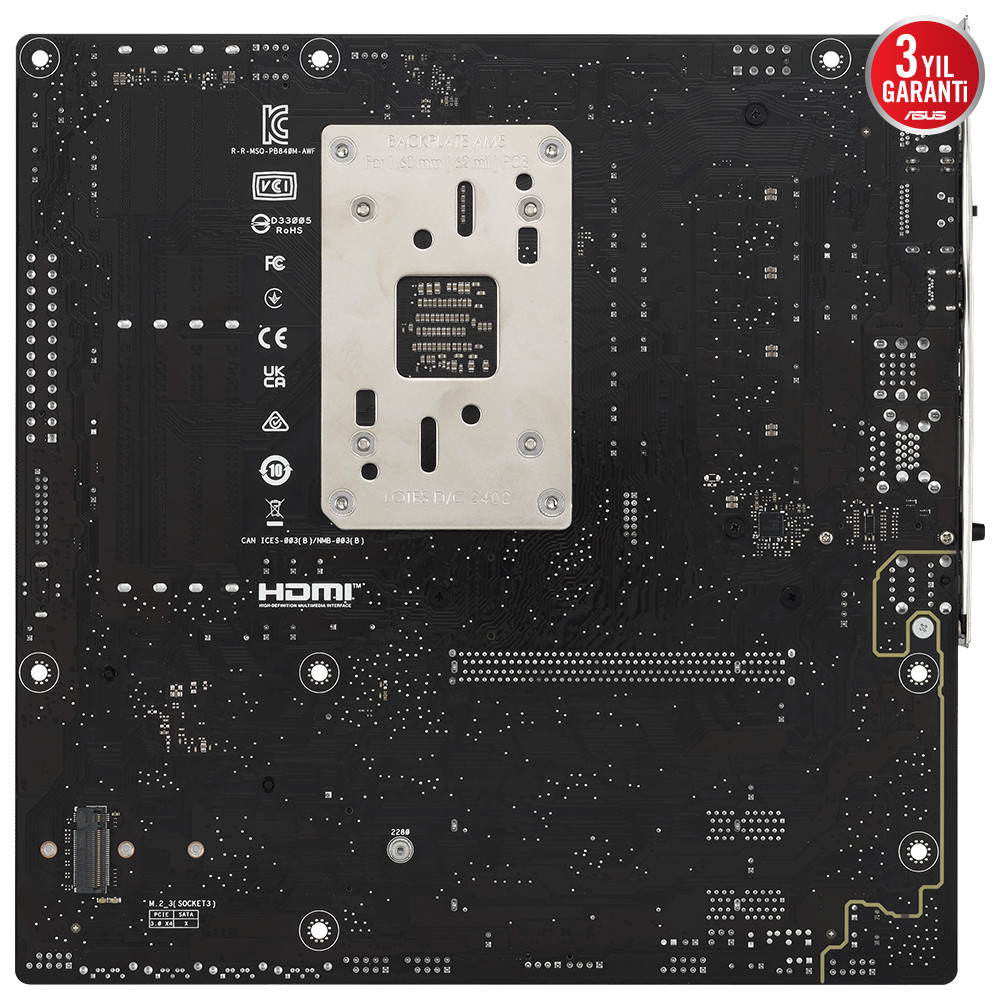 ASUS PRIME B840M-K AMD B840 AM5 DDR5 8000 HDMI ÇİFT M2 USB3.2 AURA RGB 2.5GBİT LAN MATX 8+2+1 GÜÇ AŞAMALARI ASUS 5X PROTECTION III READY FOR ADVANCED AI PC - 3
