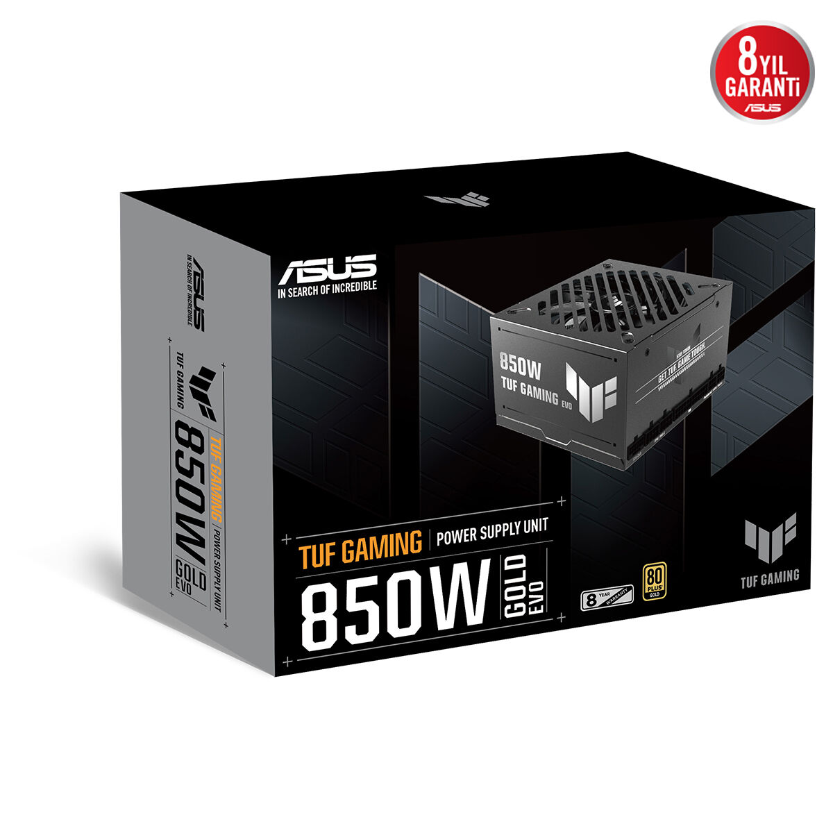 ASUS TUF-GAMING-850G-EVO PGOLD SU 80 PLUS & CYBENETICS GOLD FULL MODÜLER ATX 3.1 PCIE 5.1 12V-2X6 KABLO 8 YIL GARANTİ ASKERİ SINIF BİLEŞENLER - 2