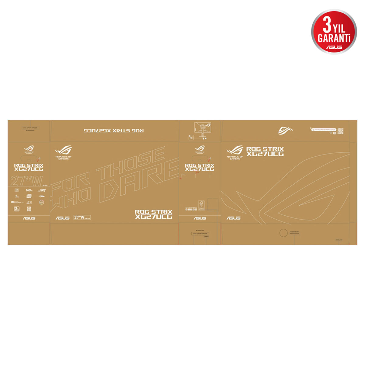 ASUS ROG STRIX XG27UCGR 27 DUAL MODE FAST IPS FREESYNC VE G-SYNC UYUMLU HDR 3840x2160 0.3ms 4K 162Hz/FHD 485Hz 400cd DP HDMI USB-C YOK VESA 3YIL ELMB SYNC PIVOT HDR MONİTÖR - 4
