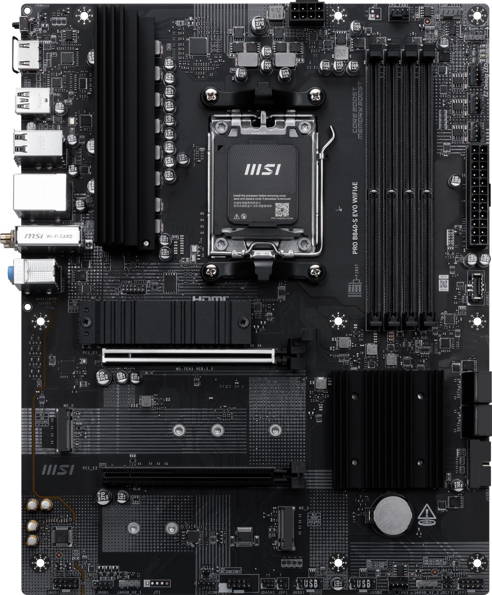 MSI PRO B840-S EVO WIFI6E AM5 DDR5 8000MHZ(OC) HDMI 3X M.2 USB 10GBS 2.5G LAN WI-FI 6E ATX - 2