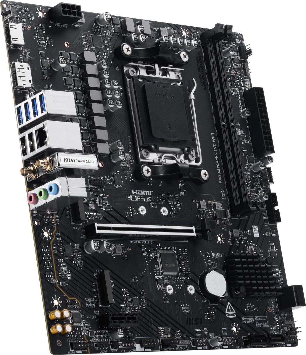 MSI PRO A620AM-G EVO WIFI AM5 DDR5 7200MHZ(OC) ARGB HDMI VGA 2XM.2 USB 5 GBPS 2.5G LAN WIFI 6E MATX - 5