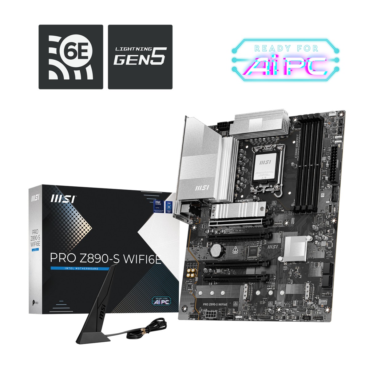 MSI MB PRO Z890-S WIFI6E SOKET 1851 DDR5 8800MHZ(OC) USB 20Gbps 3xM.2 HDMI DP 2.5G LAN WIFI 6E ATX