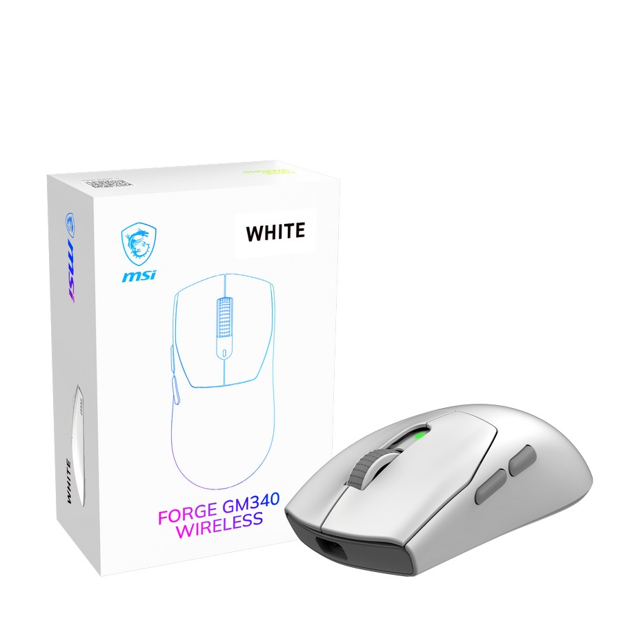 MSI GG FORGE GM340 W WHITE GAMING MOUSE MAX 12000 DPI 57GR KABLOSUZ OPTIK SENSOR OYUNCU FARESI - 4