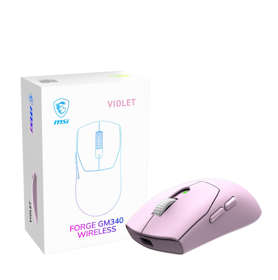 MSI GG FORGE GM340 W VIOLET GAMING MOUSE MAX 12000 DPI 57GR KABLOSUZ OPTIK SENSOR OYUNCU FARESI - 4