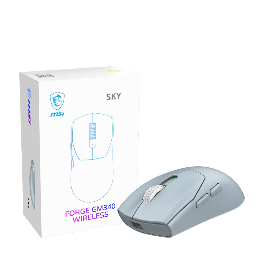 MSI GG FORGE GM340 W SKY GAMING MOUSE MAX 12000 DPI 57GR KABLOSUZ OPTIK SENSOR OYUNCU FARESI - 4