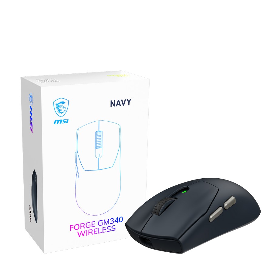 MSI GG FORGE GM340 W NAVY GAMING MOUSE MAX 12000 DPI 57GR KABLOSUZ OPTIK SENSOR OYUNCU FARESI - 4