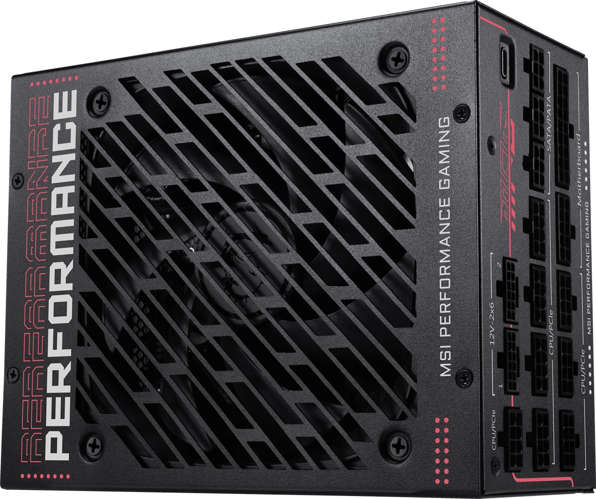 MSI PSU MPG AI1600TS PCIE5 1600W 80+ TITANIUM ATX 3.1 PCIe 5.1 2X 12V-2x6 POWER SUPPLY - 5
