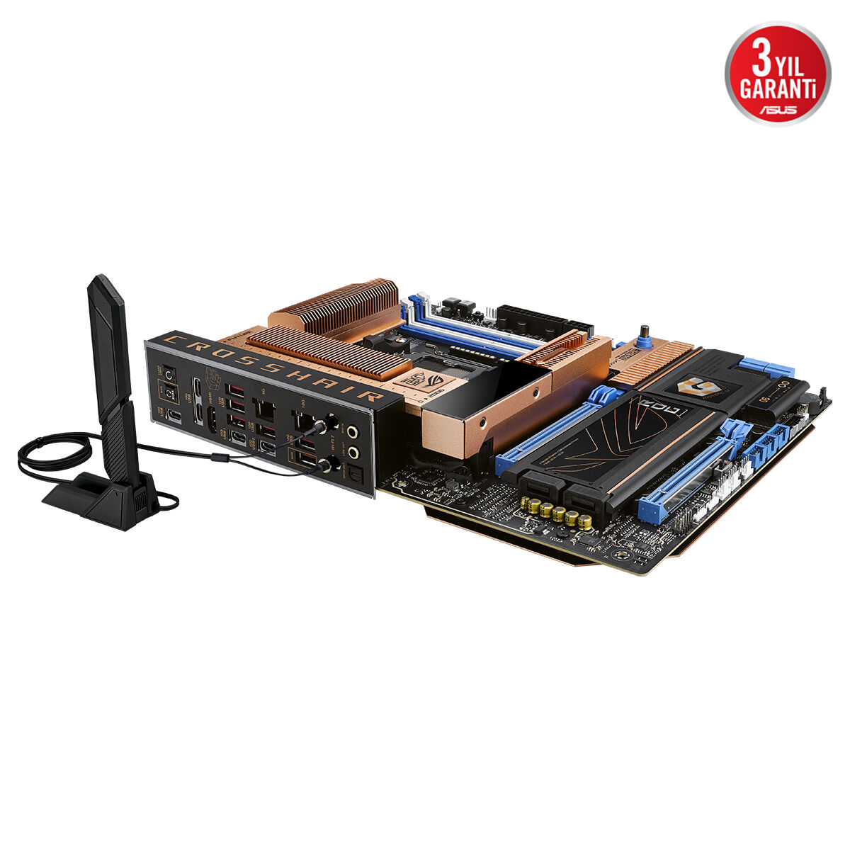 ASUS ROG CROSSHAIR 2006 AMD X870E AM5 DDR5 9600 HDMI 2xUSB4 5x M2 USB3.2 WiFi 7 + BT AURA RGB 10Gbit + 5Gbit LAN ATX 20+2+2 Güç Aşamaları, Çift USB4, 5xM.2 slot, Wi-Fi 7, AI Overclocking - 5