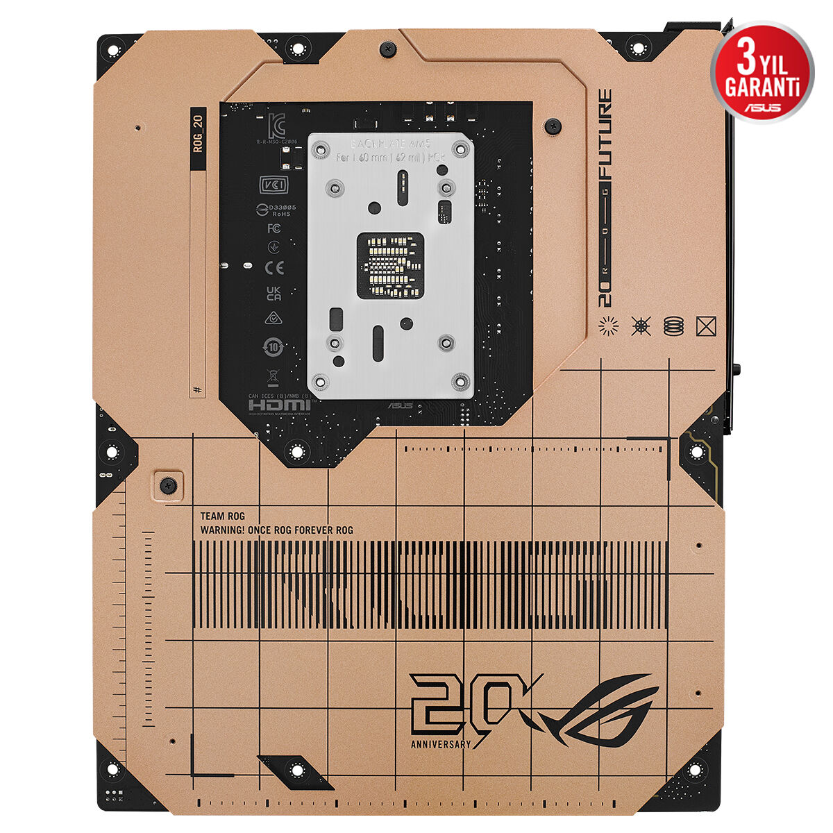 ASUS ROG CROSSHAIR 2006 AMD X870E AM5 DDR5 9600 HDMI 2xUSB4 5x M2 USB3.2 WiFi 7 + BT AURA RGB 10Gbit + 5Gbit LAN ATX 20+2+2 Güç Aşamaları, Çift USB4, 5xM.2 slot, Wi-Fi 7, AI Overclocking - 6