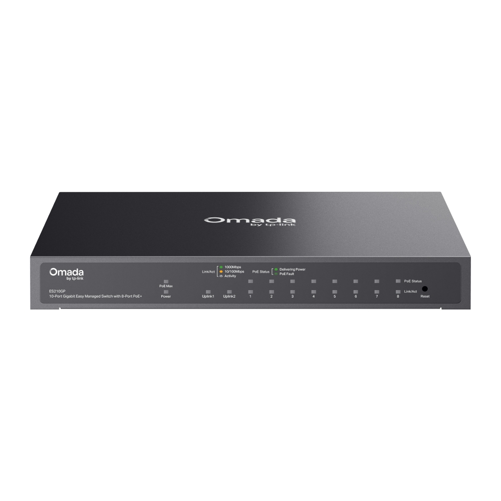 TP-LINK OMADA ES210GP 10-PORT 8 X PoE+ GIGABIT KOLAY YONETILEBILIR SWITCH