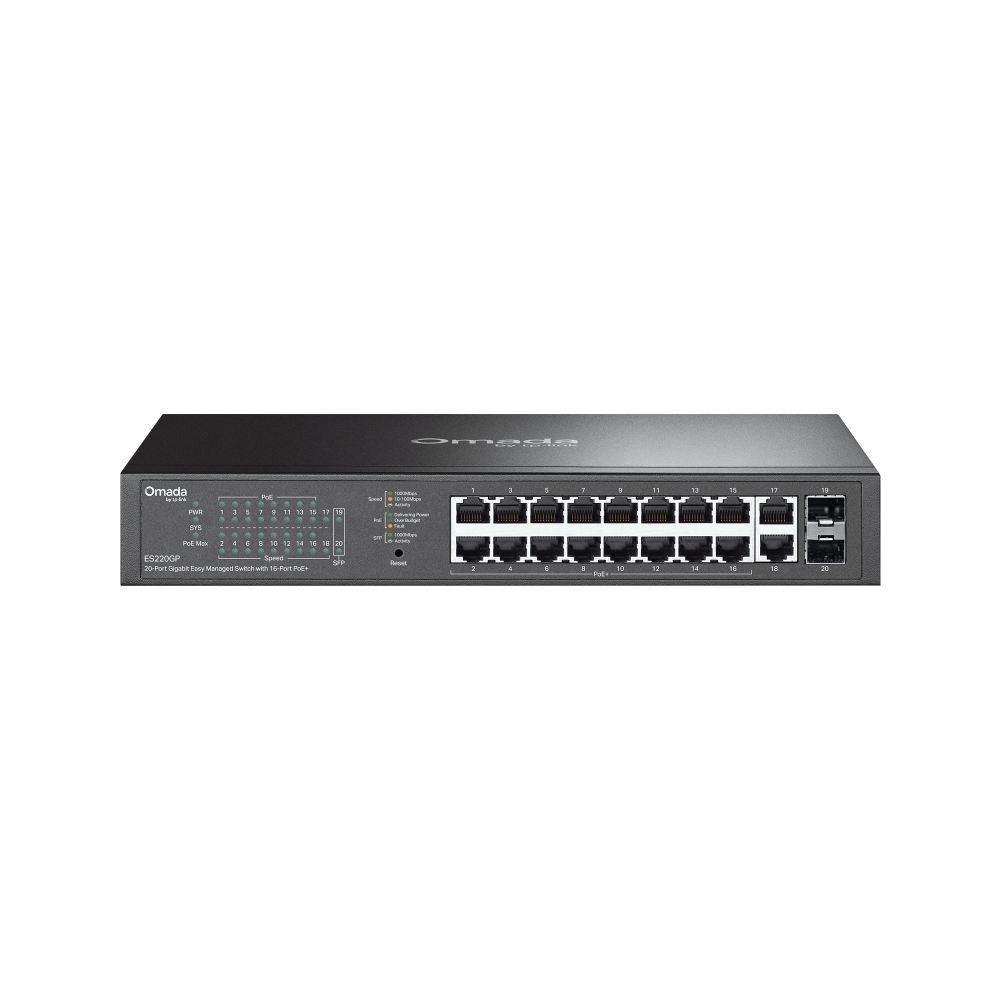 TP-LINK OMADA ES220GP 20 PORT 16 X PoE+ GIGABIT KOLAY YONETILEBILIR SWITCH